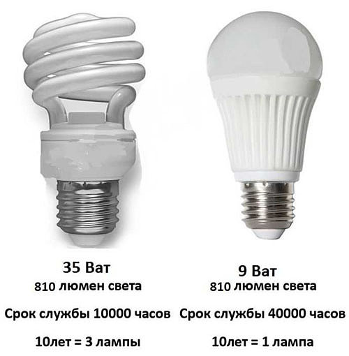 светодиодные или энергосберегающие лампы