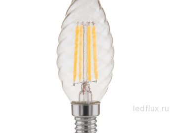 Лампа филаментная свеча Свеча витая F 7W 3300K E14 