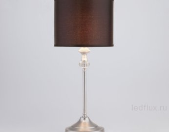 Настольная лампа с черным абажуром 01049/1 серебро 