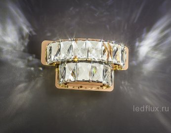 Светодиодный настенный светильник с хрусталем 90059/2 золото 