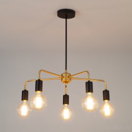 Подвесной светильник в стиле лофт 70053/5 черный/золото - Подвесной светильник в стиле лофт 70053/5 черный/золото