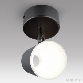 Светодиодный настенный светильник с поворотным плафоном DLR025 черный матовый - Светодиодный настенный светильник с поворотным плафоном DLR025 черный матовый