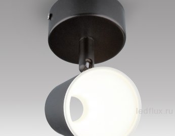 Светодиодный настенный светильник с поворотным плафоном DLR025 черный матовый 
