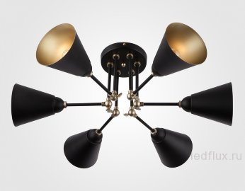 Потолочный светильник с поворотными рожками 70052/6 черный/золото 