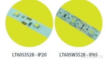 LT 60-S3528-Y     желтый, IP20, 120*, DC-12v, 4,8w/m, (S206) 1600-1900mcd/led, 60/m 8*5000mm 