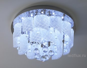 Потолочный светильник с хрусталем и пультом 80117/8 хром/белый 