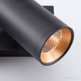 Светодиодный настенный светильник с поворотными плафонами 20066/2 черный/золото - Светодиодный настенный светильник с поворотными плафонами 20066/2 черный/золото