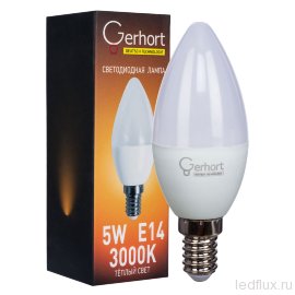 Лампа 5W GERHORT C37 LED 3000K E14 - Лампа 5W GERHORT C37 LED 3000K E14