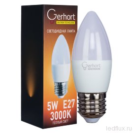 Лампа 5W GERHORT C37 LED 3000K E27 - Лампа 5W GERHORT C37 LED 3000K E27