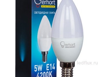 Лампа 5W GERHORT C37 LED 4200K E14 
