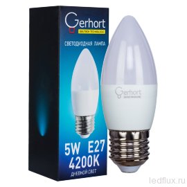 Лампа 5W GERHORT C37 LED 4200K E27 - Лампа 5W GERHORT C37 LED 4200K E27