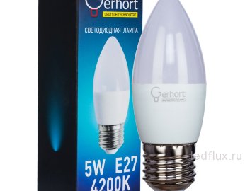 Лампа 5W GERHORT C37 LED 4200K E27 