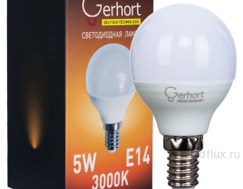 Лампа 5W GERHORT G45 LED 3000K E14 