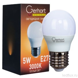 Лампа 5W GERHORT G45 LED 3000K E27 - Лампа 5W GERHORT G45 LED 3000K E27