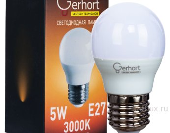 Лампа 5W GERHORT G45 LED 3000K E27 