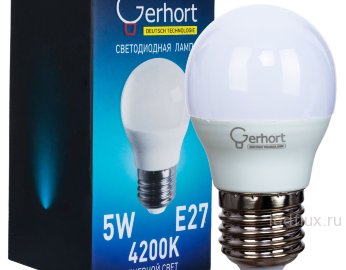 Лампа 5W GERHORT G45 LED 4200K E27 