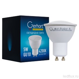 Лампа 5W GERHORT GU10 LED 4200K GU10 - Лампа 5W GERHORT GU10 LED 4200K GU10
