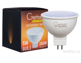 Лампа 5W GERHORT JCDR LED 3000K GU5.3 