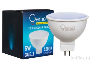 Лампа 5W GERHORT JCDR LED 4200K GU5.3 