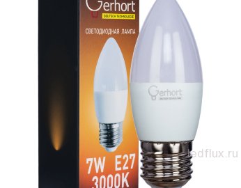 Лампа 7W GERHORT C37 LED 3000K E27 