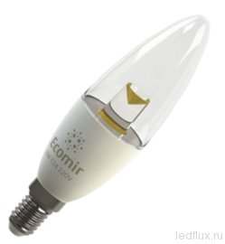 Светодиодная лампа Ecomir 3W E14 220V прозрачная - Светодиодная лампа Ecomir 3W E14 220V прозрачная