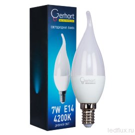 Лампа 7W GERHORT CI37 LED 4200K E14 - Лампа 7W GERHORT CI37 LED 4200K E14