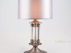 Классическая настольная лампа с абажуром 01045/1 сатин-никель