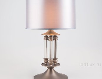 Классическая настольная лампа с абажуром 01045/1 сатин-никель 