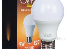 Лампа 9W GERHORT A60 LED 3000K E27