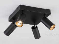 Светодиодный потолочный светильник с поворотными плафонами 20066/4 черный/золото