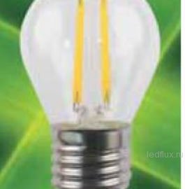 FL-LED Filament G45 6W E14 3000К 220V 600Лм 45*75мм FOTON_LIGHTING  -  лампа шарик прозрачная 